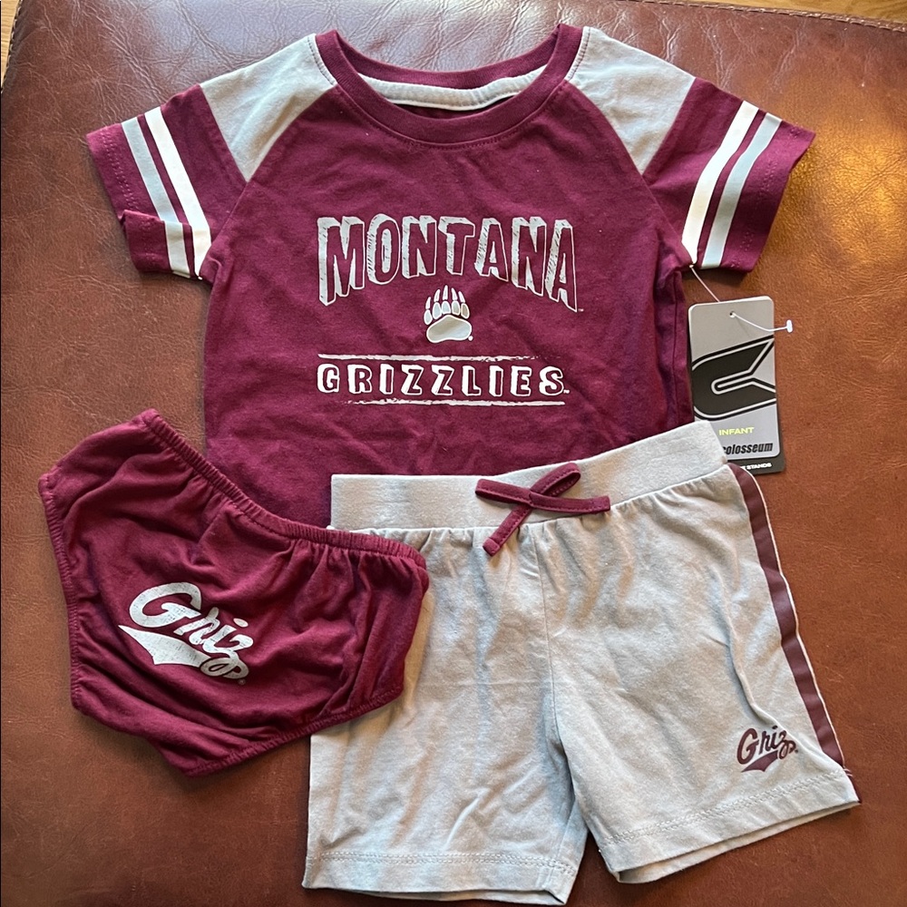 NWT University of Montana Grizzlies Youth Outfit Set